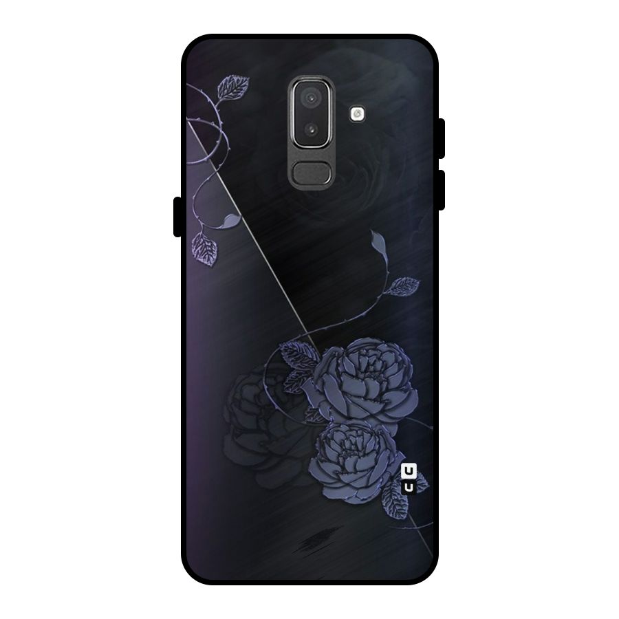Voilet Floral Design Metal Back Case for Galaxy On8 (2018)