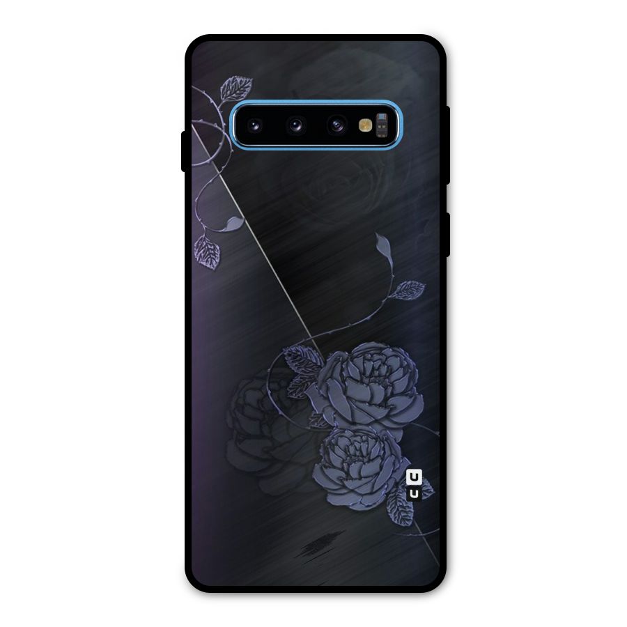 Voilet Floral Design Metal Back Case for Galaxy S10