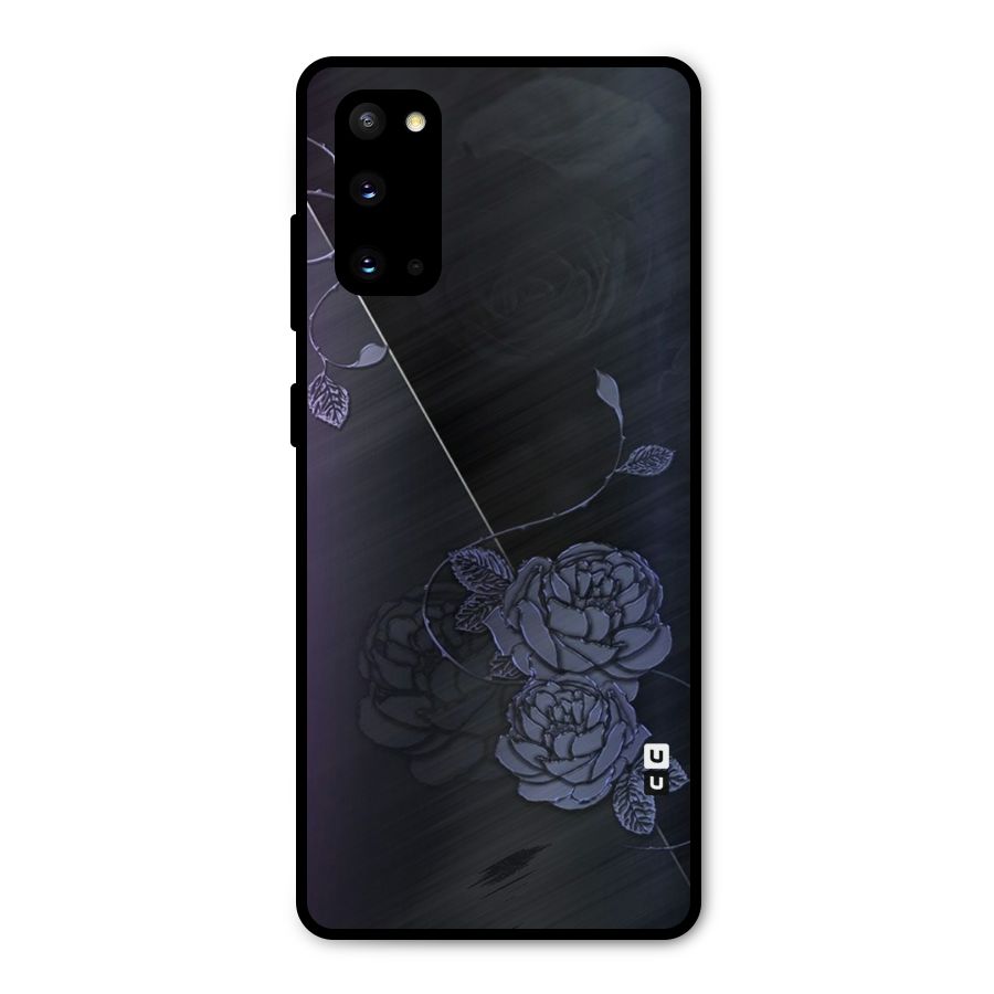 Voilet Floral Design Metal Back Case for Galaxy S20