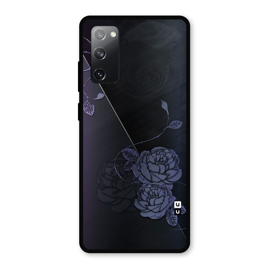 Voilet Floral Design Metal Back Case for Galaxy S20 FE 5G