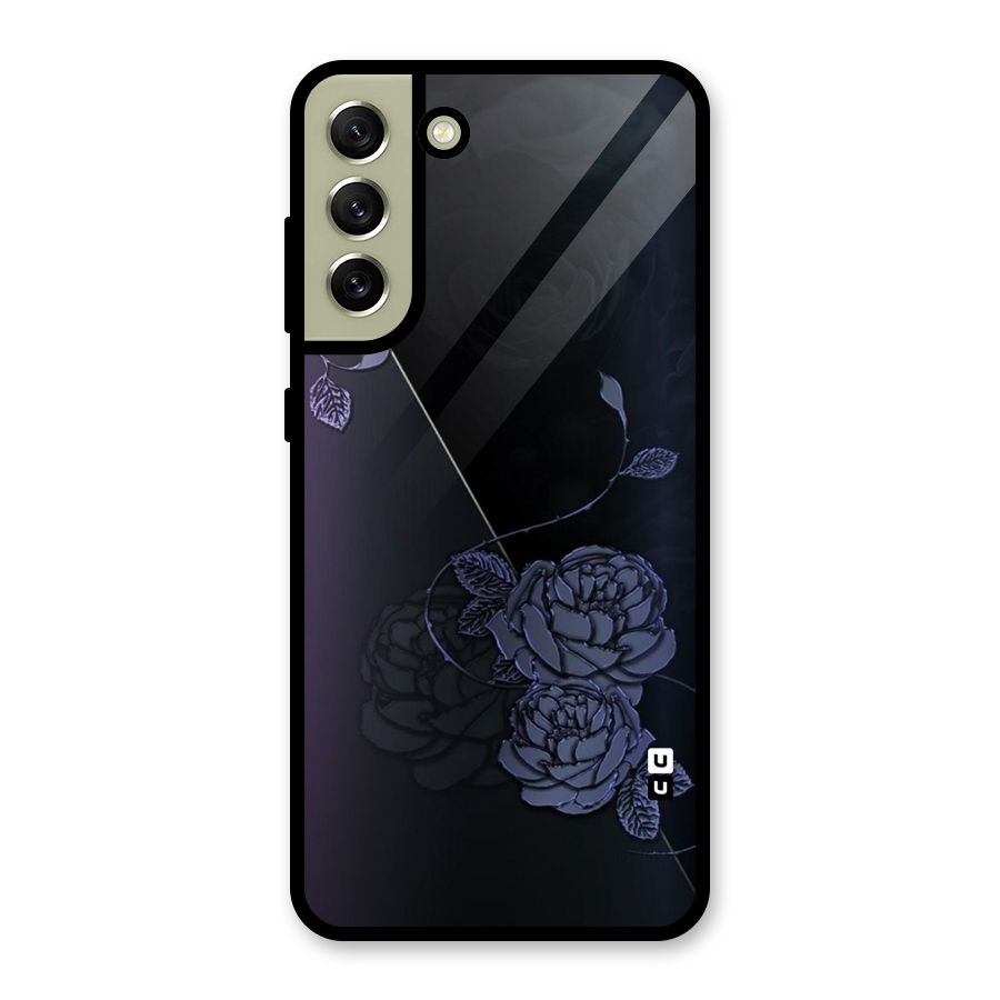 Voilet Floral Design Metal Back Case for Galaxy S21 FE 5G (2023)