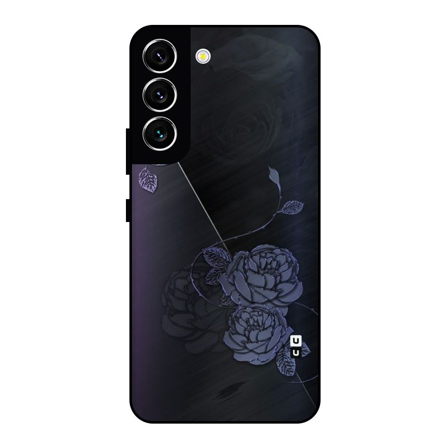Voilet Floral Design Metal Back Case for Galaxy S22 5G