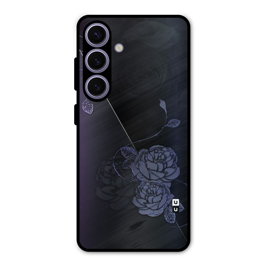 Voilet Floral Design Metal Back Case for Galaxy S24