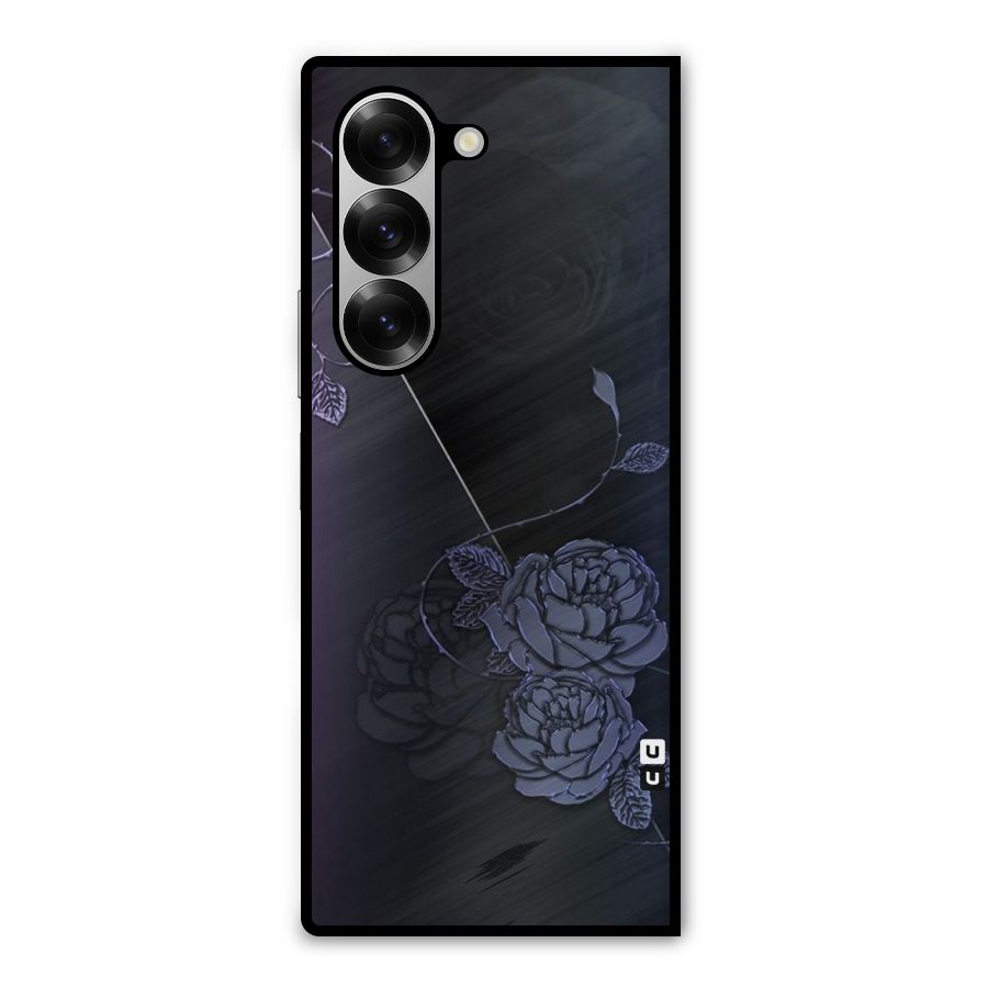 Voilet Floral Design Metal Back Case for Galaxy Z Fold6