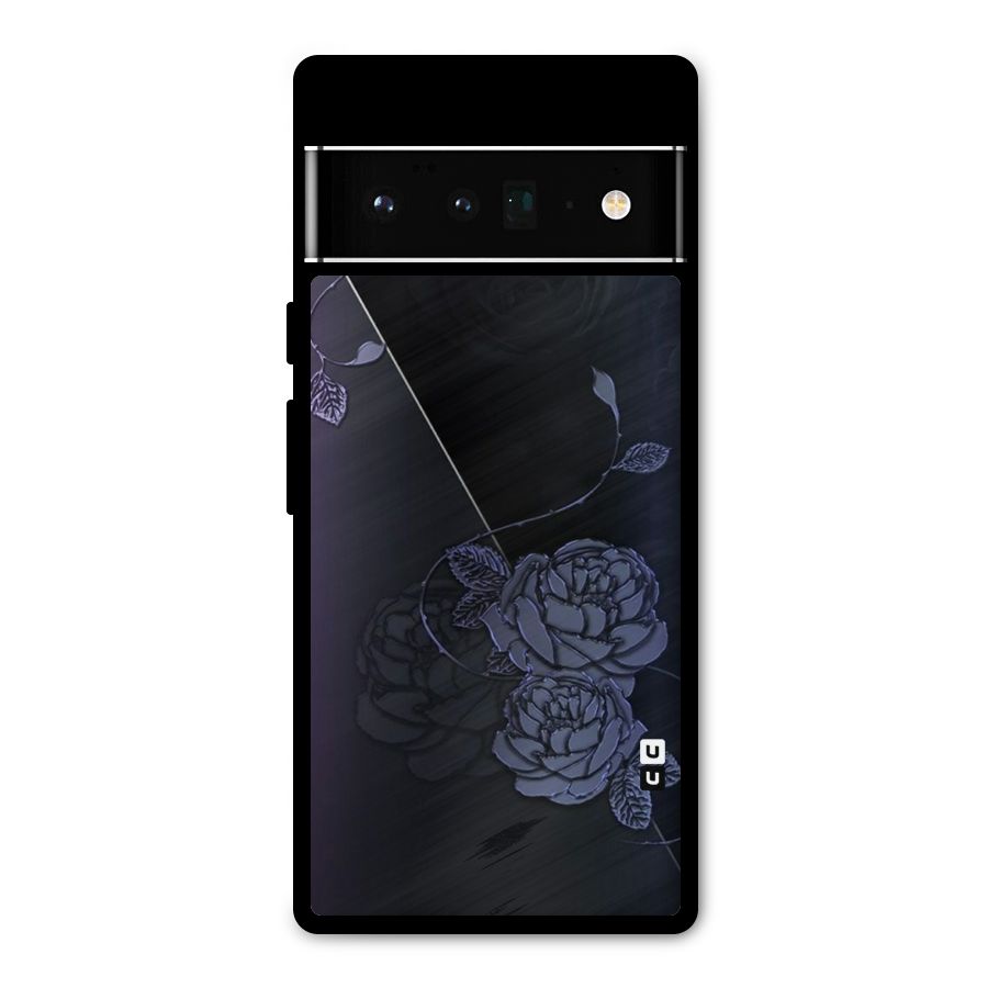 Voilet Floral Design Metal Back Case for Google Pixel 6 Pro