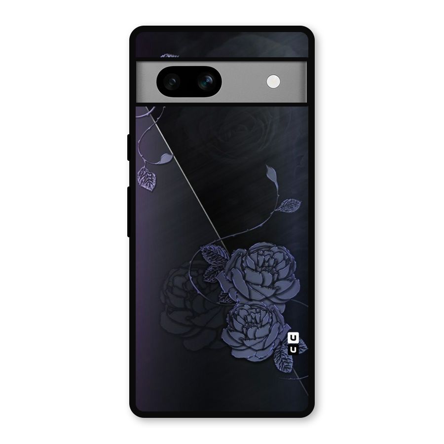 Voilet Floral Design Metal Back Case for Google Pixel 7a