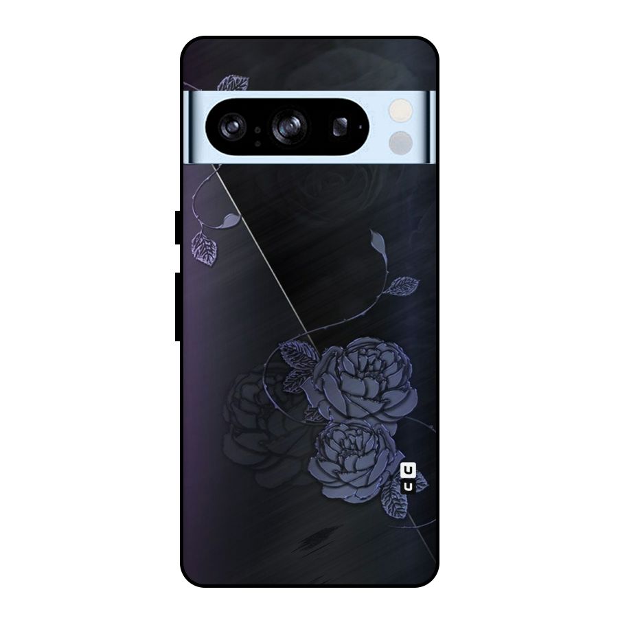 Voilet Floral Design Metal Back Case for Google Pixel 8 Pro