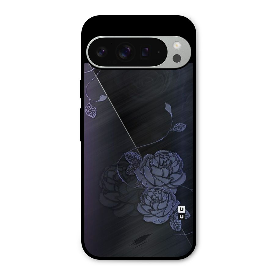 Voilet Floral Design Metal Back Case for Google Pixel 9 Pro XL