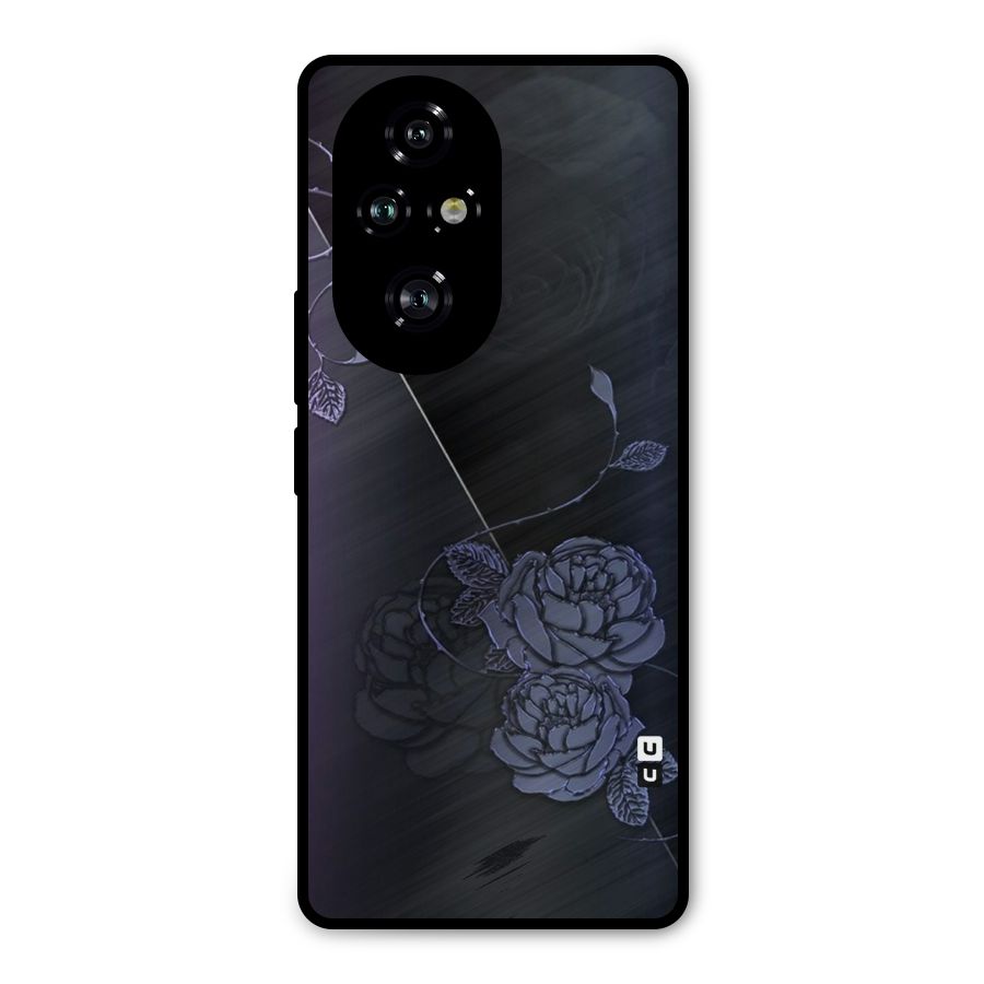 Voilet Floral Design Metal Back Case for Honor 200 Pro