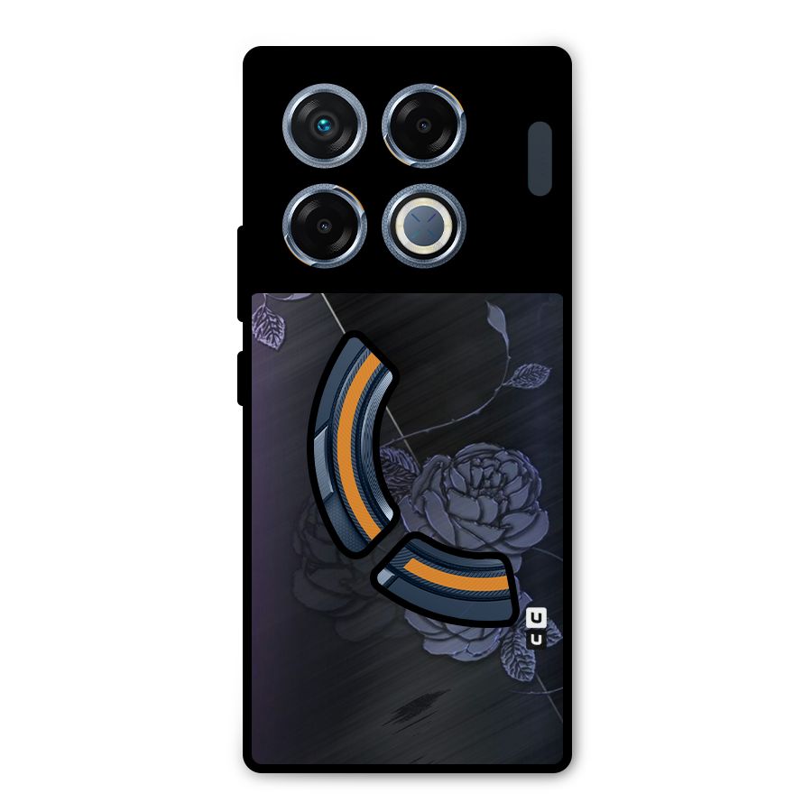 Voilet Floral Design Metal Back Case for Infinix GT 20 Pro