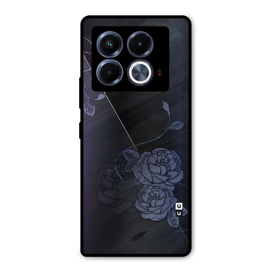 Voilet Floral Design Metal Back Case for Infinix Note 40 5G