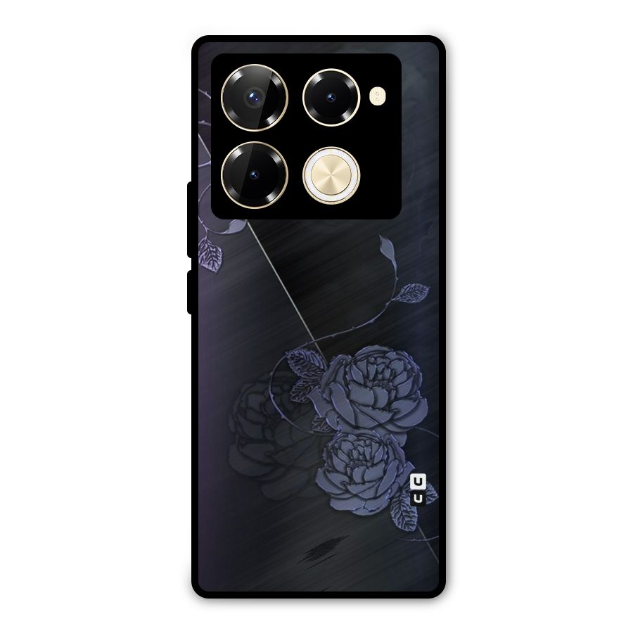 Voilet Floral Design Metal Back Case for Infinix Note 40 Pro