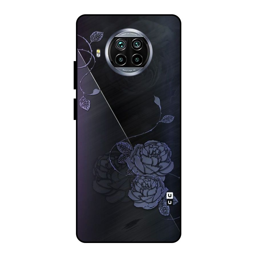 Voilet Floral Design Metal Back Case for Mi 10i