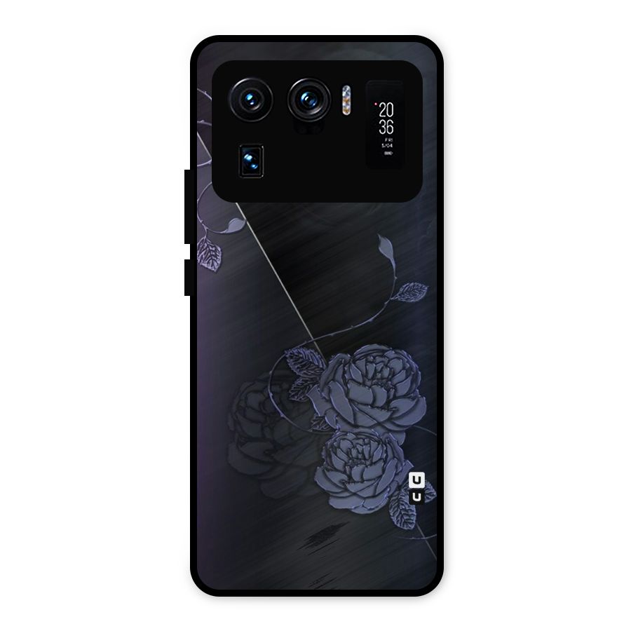 Voilet Floral Design Metal Back Case for Mi 11 Ultra
