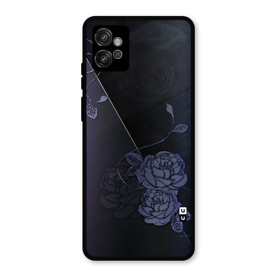 Voilet Floral Design Metal Back Case for Moto G32