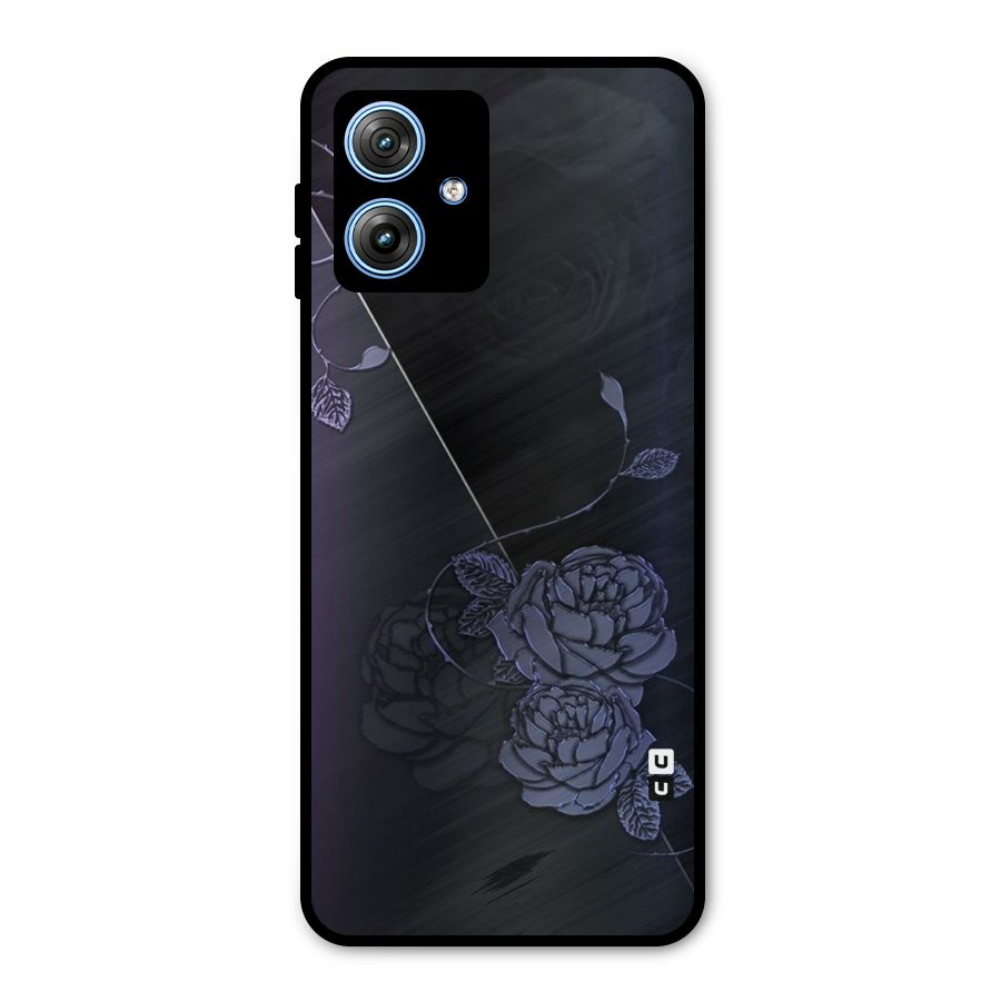 Voilet Floral Design Metal Back Case for Moto G54