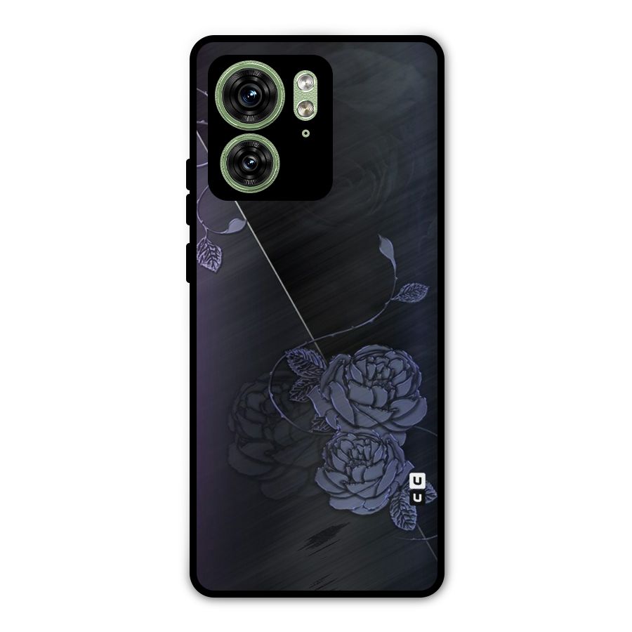 Voilet Floral Design Metal Back Case for Motorola Edge 40 5G