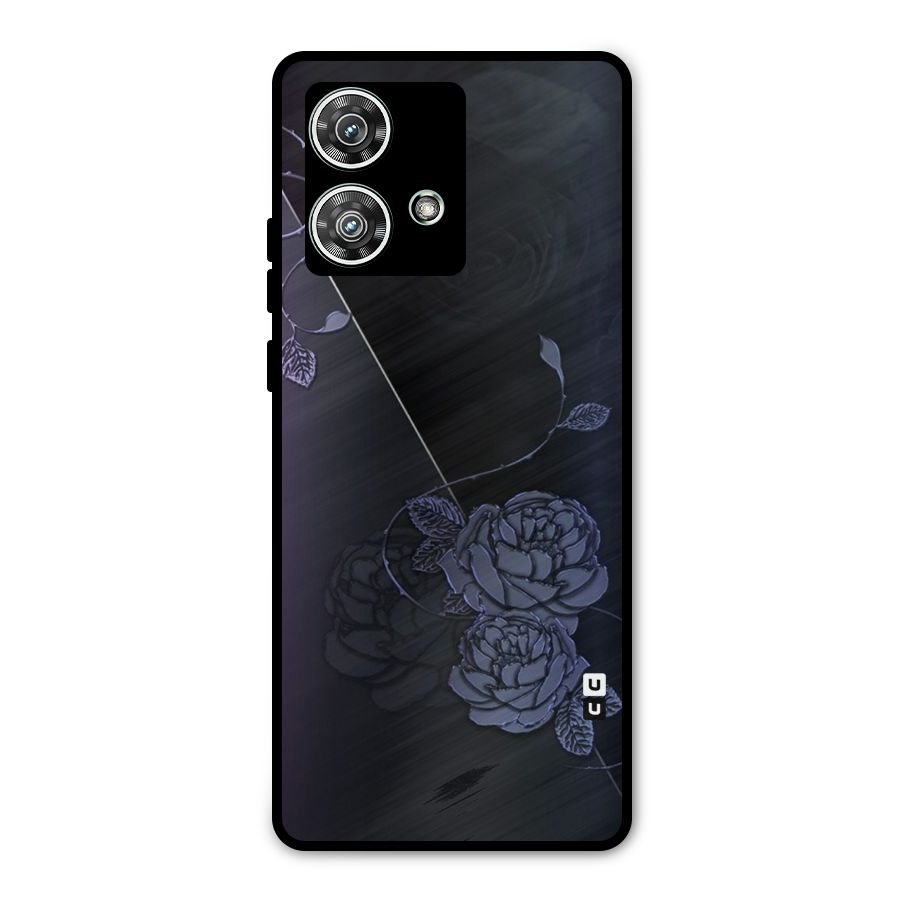 Voilet Floral Design Metal Back Case for Motorola Edge 40 Neo