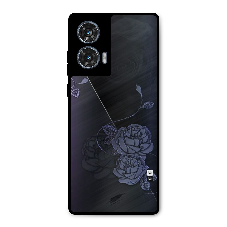 Voilet Floral Design Metal Back Case for Motorola G96