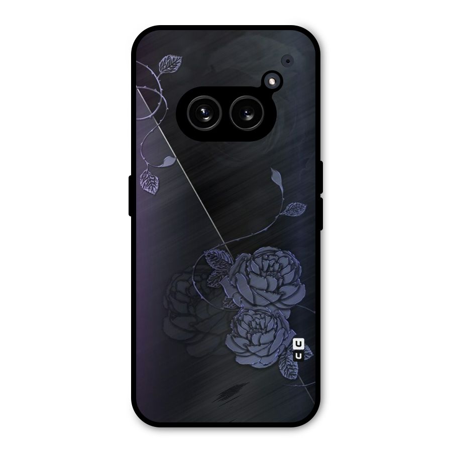 Voilet Floral Design Metal Back Case for Nothing Phone 2a Plus