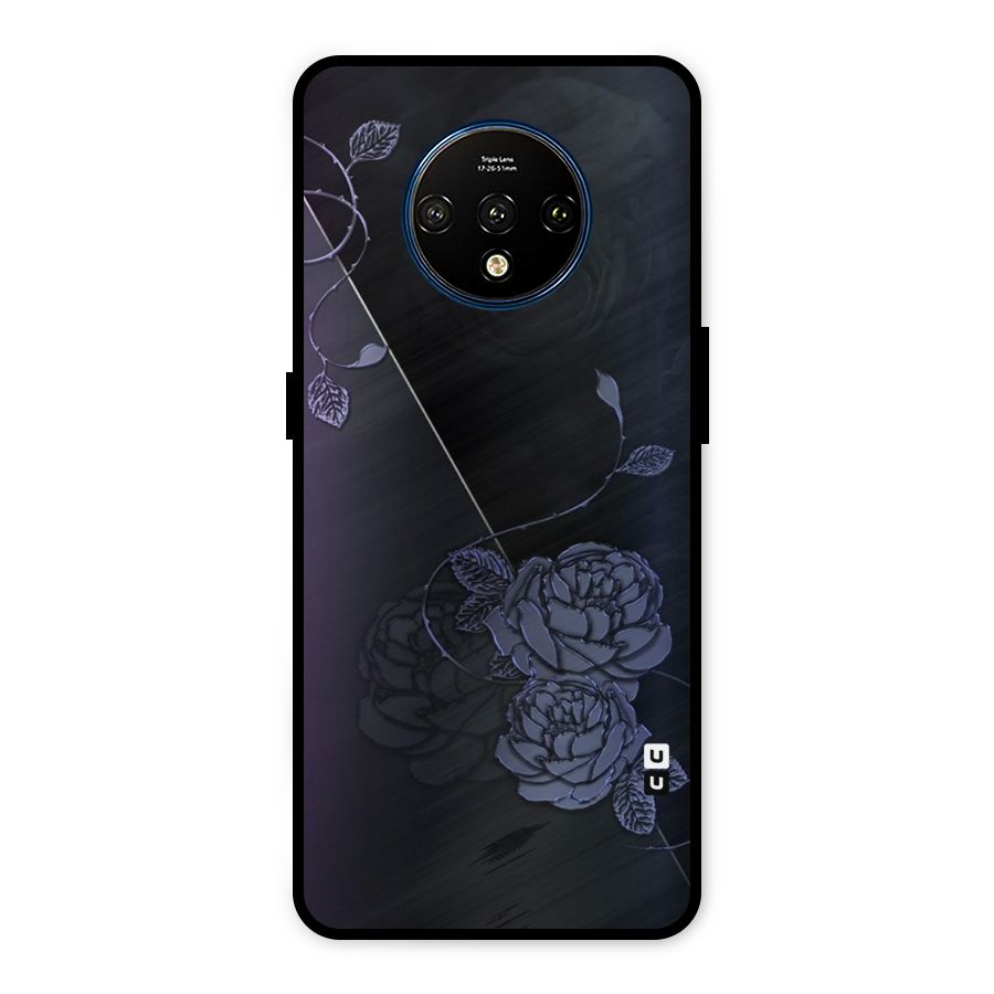 Voilet Floral Design Metal Back Case for OnePlus 7T