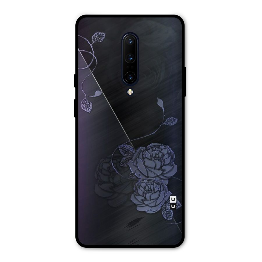Voilet Floral Design Metal Back Case for OnePlus 7 Pro