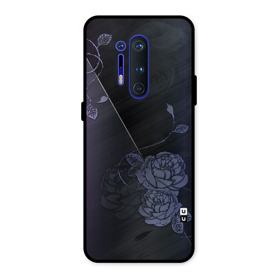 Voilet Floral Design Metal Back Case for OnePlus 8 Pro