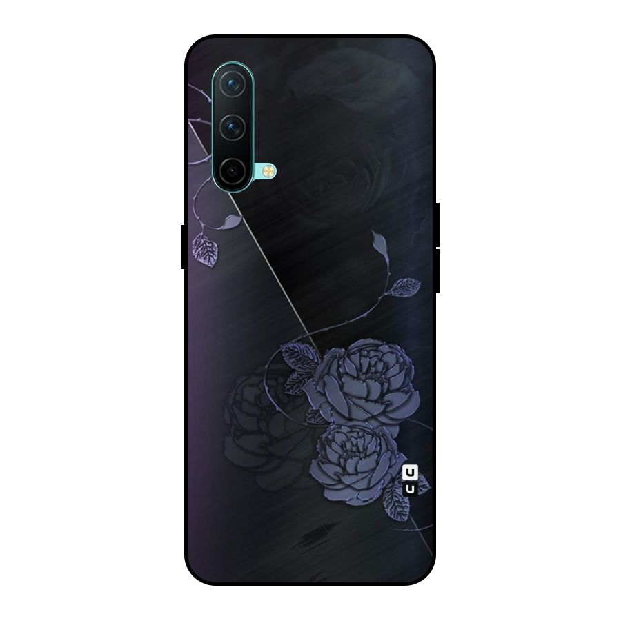 Voilet Floral Design Metal Back Case for OnePlus Nord CE 5G