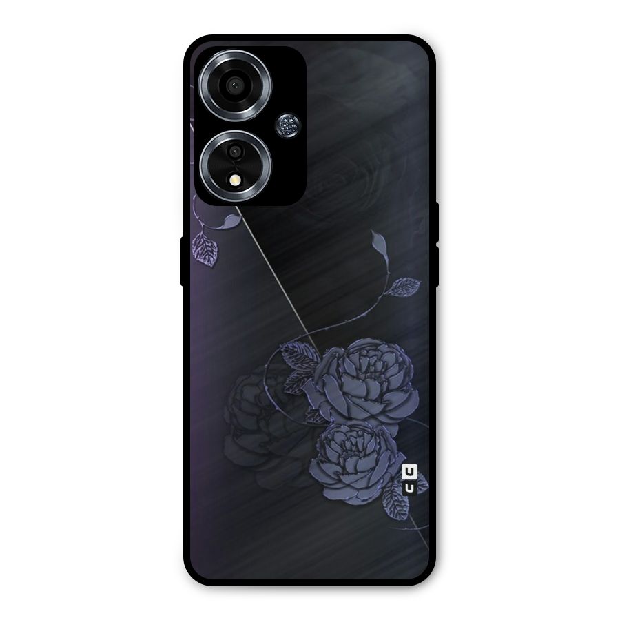 Voilet Floral Design Metal Back Case for Oppo A59