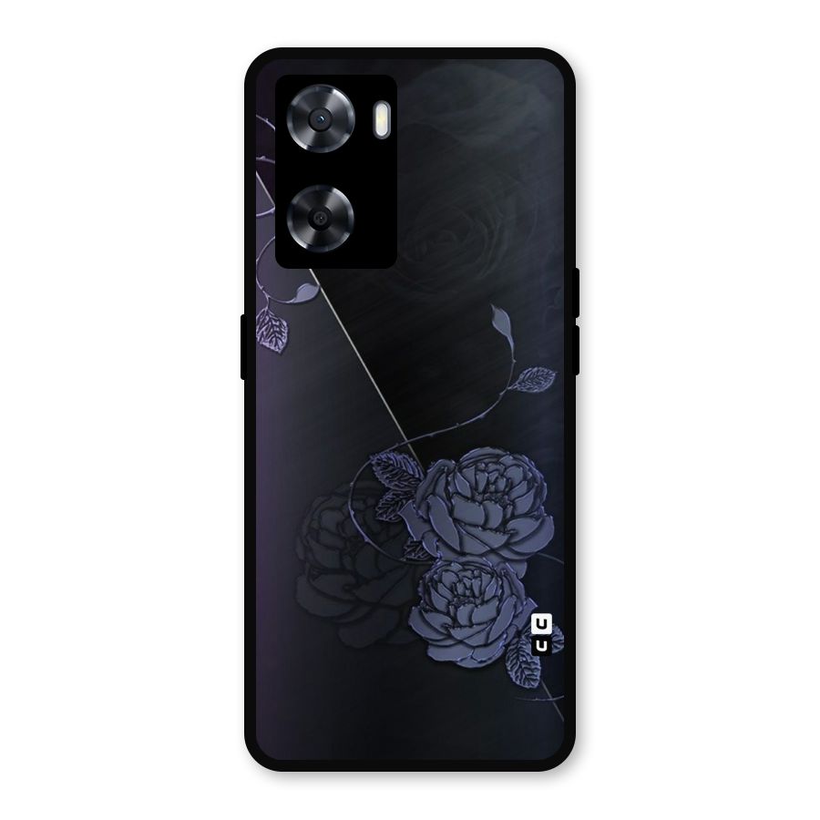 Voilet Floral Design Metal Back Case for Oppo A77