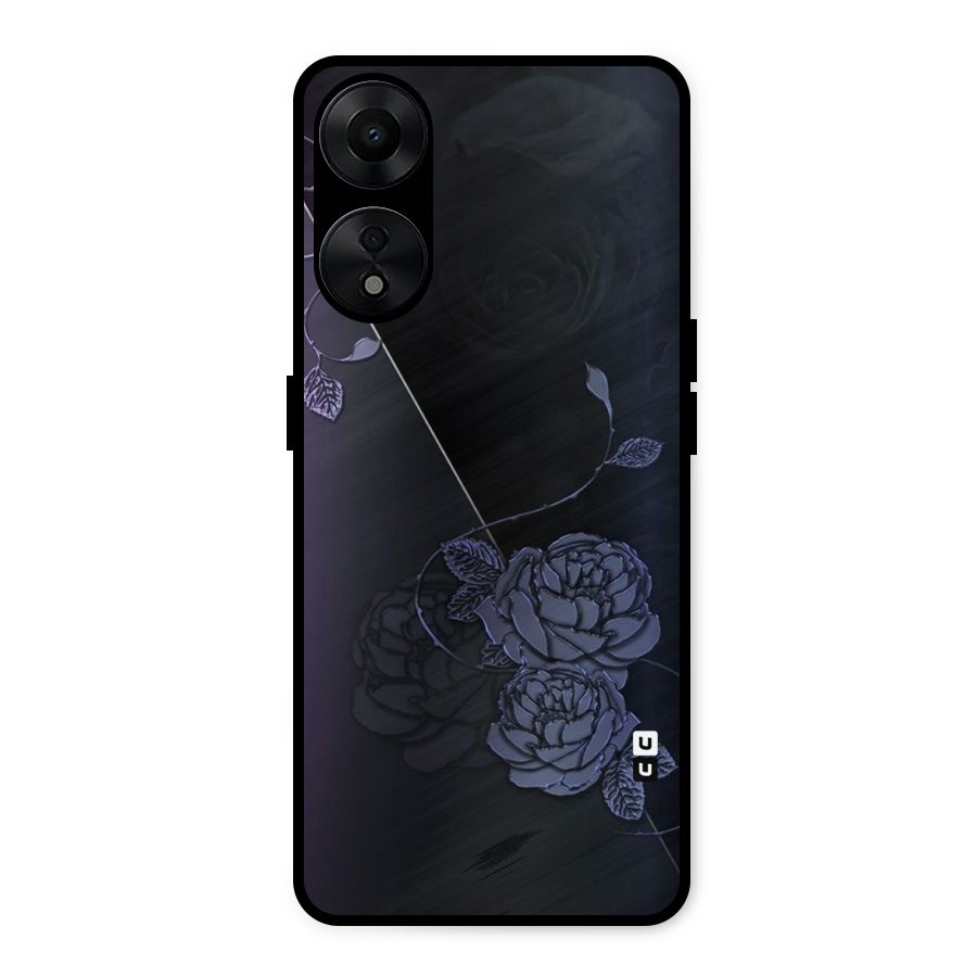 Voilet Floral Design Metal Back Case for Oppo A78 5G