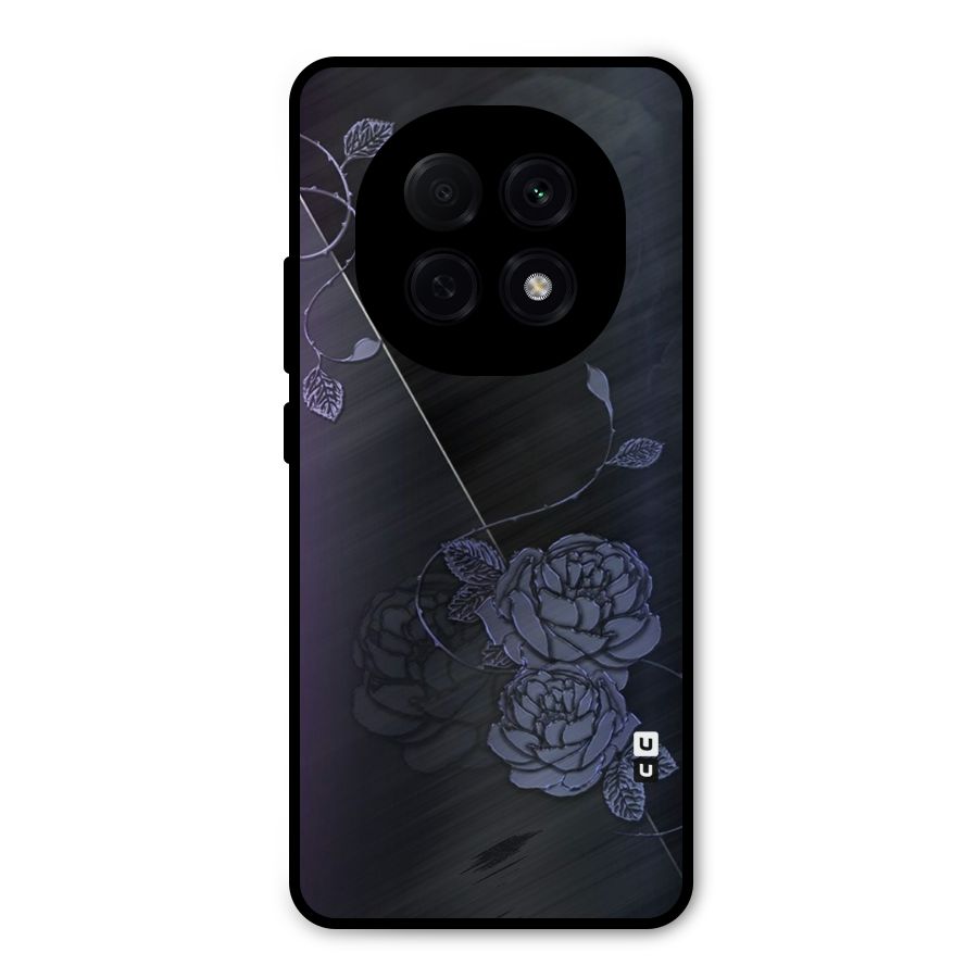 Voilet Floral Design Metal Back Case for Oppo F29 Pro