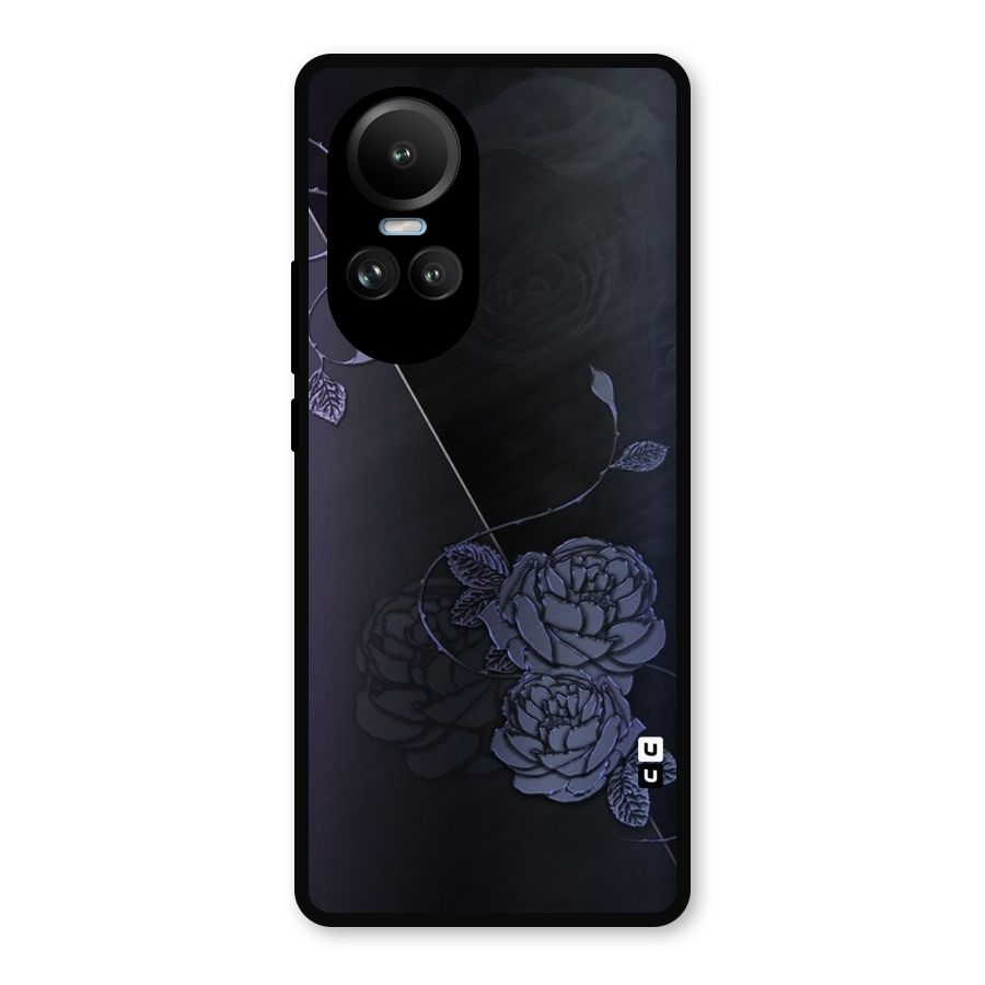 Voilet Floral Design Metal Back Case for Oppo Reno10 Pro