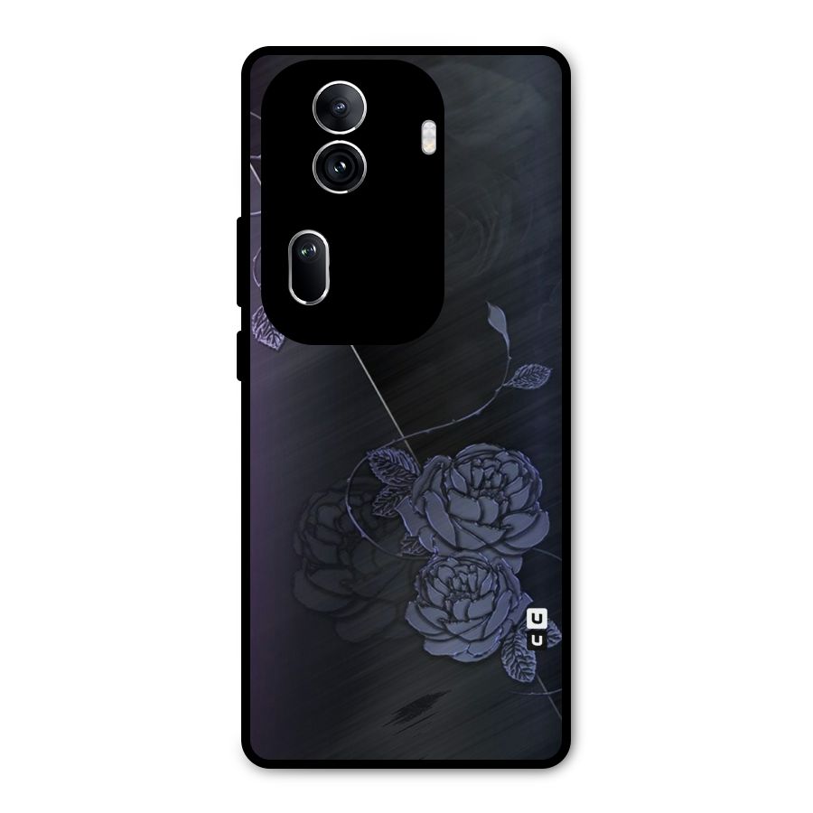 Voilet Floral Design Metal Back Case for Oppo Reno11 Pro 5G