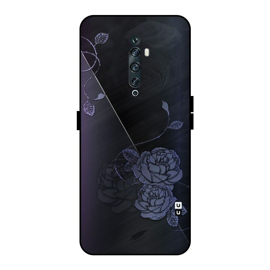 Voilet Floral Design Metal Back Case for Oppo Reno2 Z