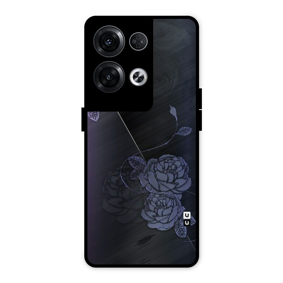 Voilet Floral Design Metal Back Case for Oppo Reno8 Pro 5G