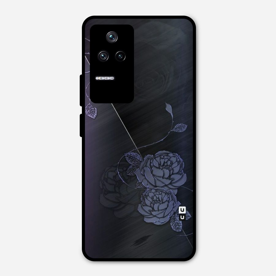 Voilet Floral Design Metal Back Case for Poco F4 5G