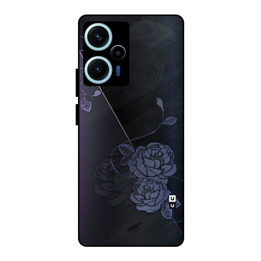Voilet Floral Design Metal Back Case for Poco F5