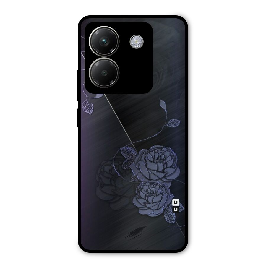 Voilet Floral Design Metal Back Case for Poco M7 Pro 5G