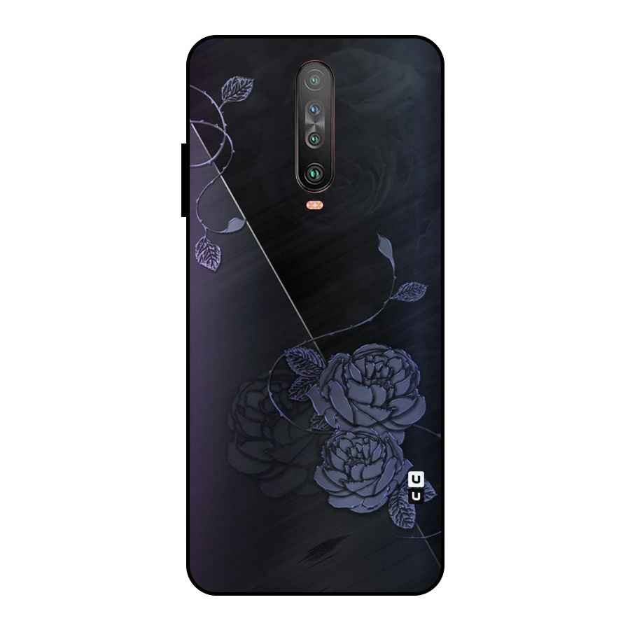 Voilet Floral Design Metal Back Case for Poco X2