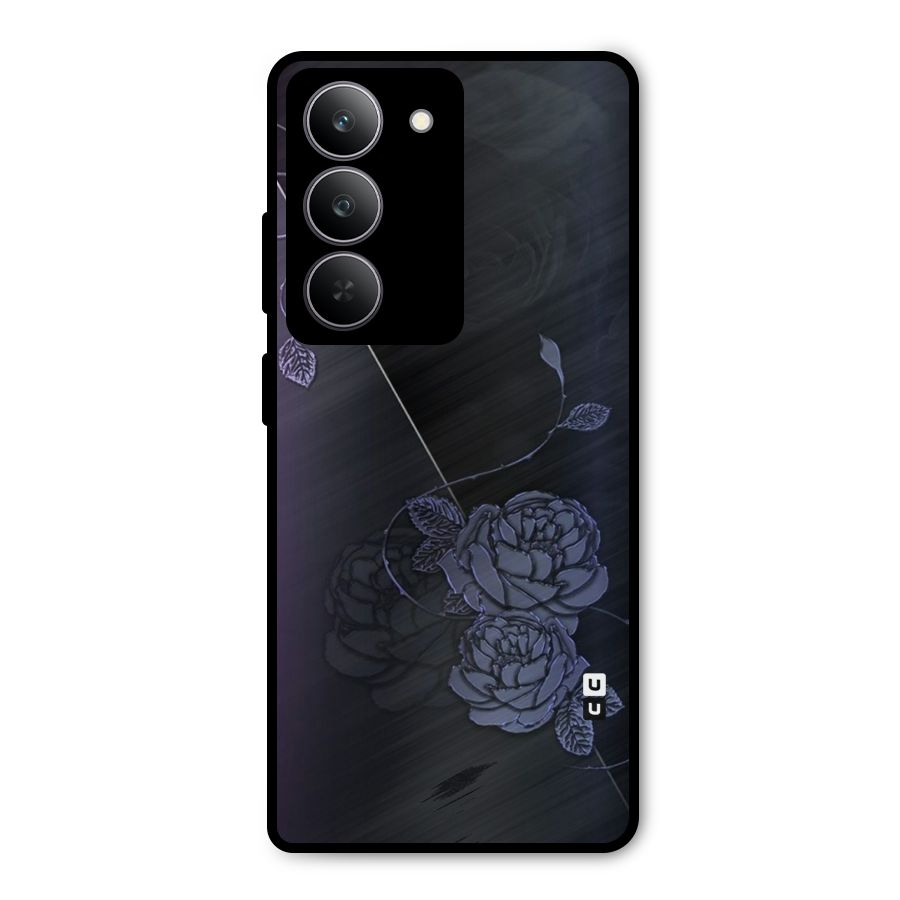 Voilet Floral Design Metal Back Case for Realme 14x