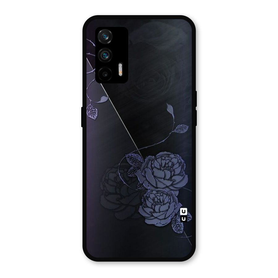 Voilet Floral Design Metal Back Case for Realme GT 5G