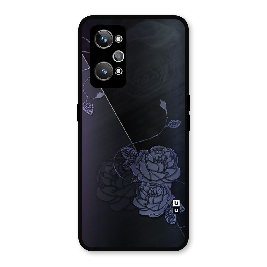Voilet Floral Design Metal Back Case for Realme GT Neo2