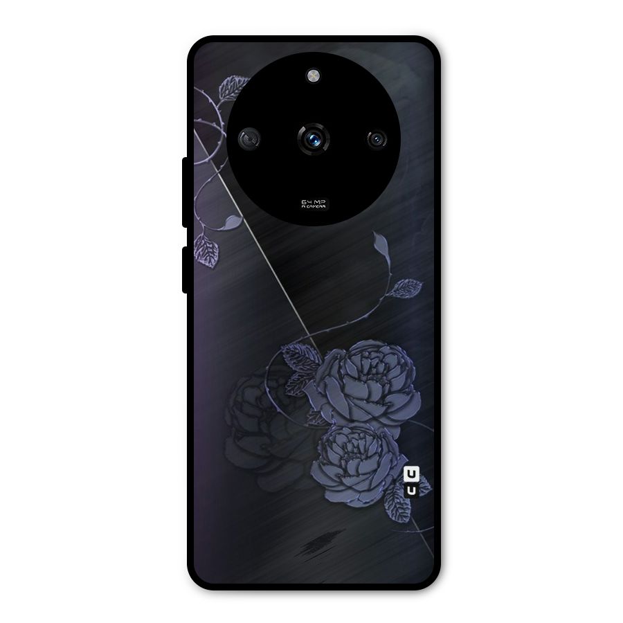 Voilet Floral Design Metal Back Case for Realme Narzo 60 5G