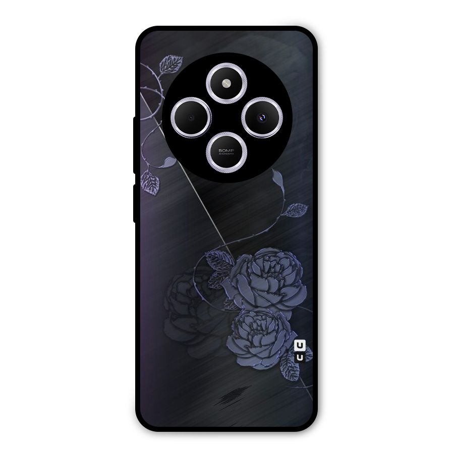 Voilet Floral Design Metal Back Case for Redmi 14C