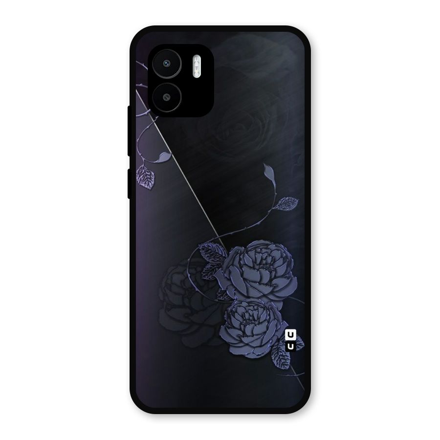 Voilet Floral Design Metal Back Case for Redmi A2
