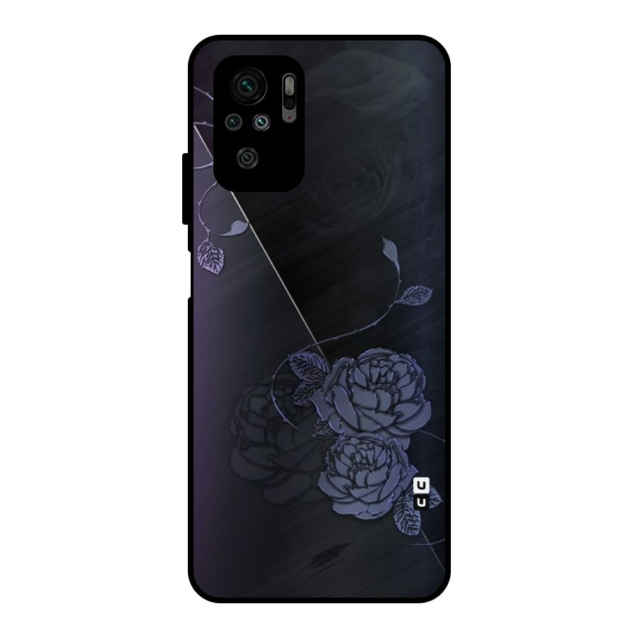 Voilet Floral Design Metal Back Case for Redmi Note 10S