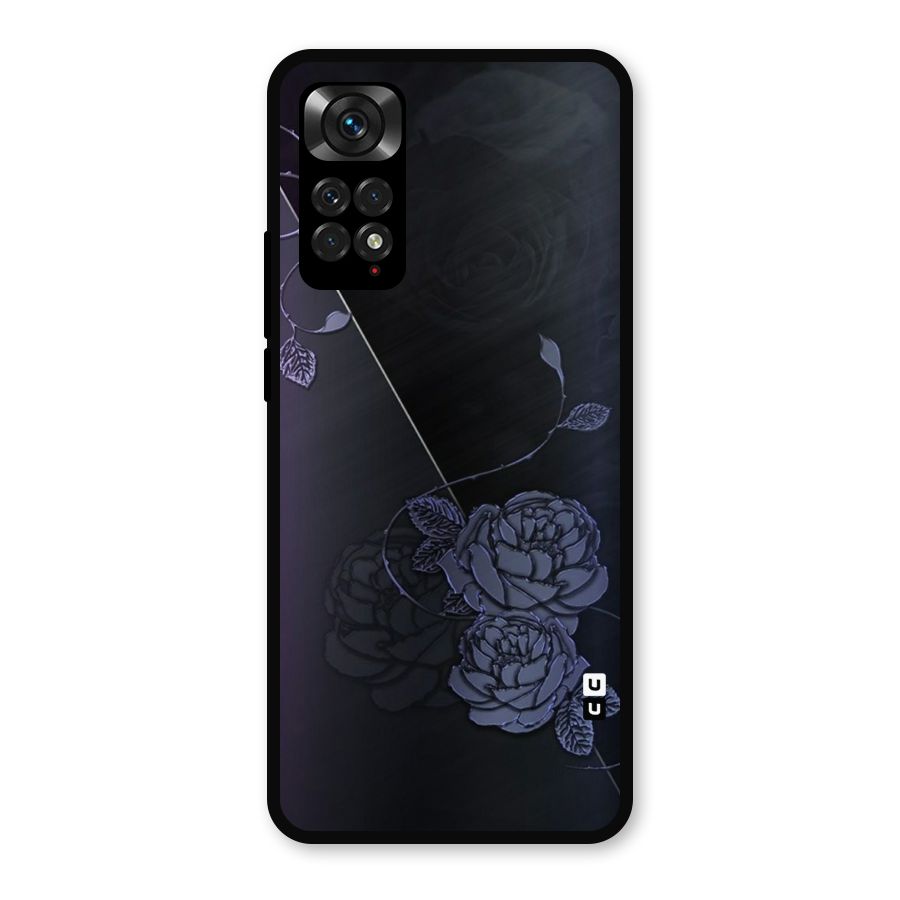 Voilet Floral Design Metal Back Case for Redmi Note 11
