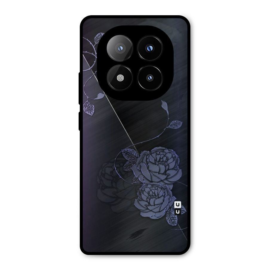 Voilet Floral Design Metal Back Case for Redmi Note 14 Pro Plus 5G