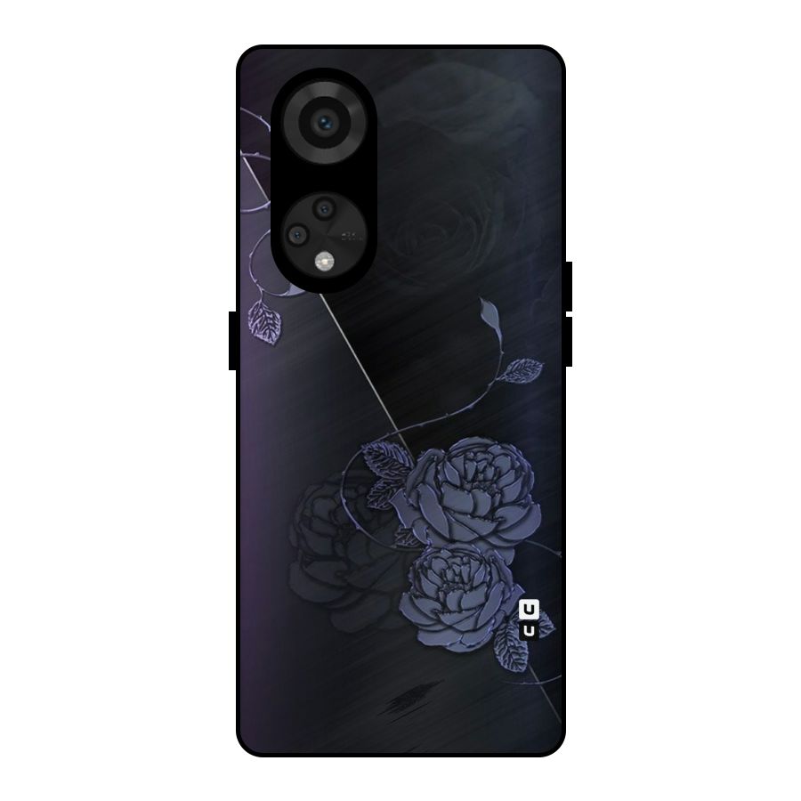 Voilet Floral Design Metal Back Case for Reno8 T 5G
